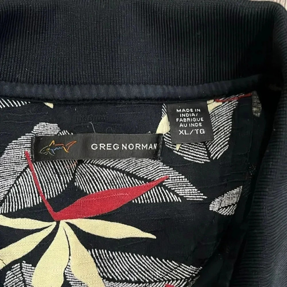 [XL]Greg Norman Feather Leaves Pattern S/S POLO SHIRT - Picture 3 of 5